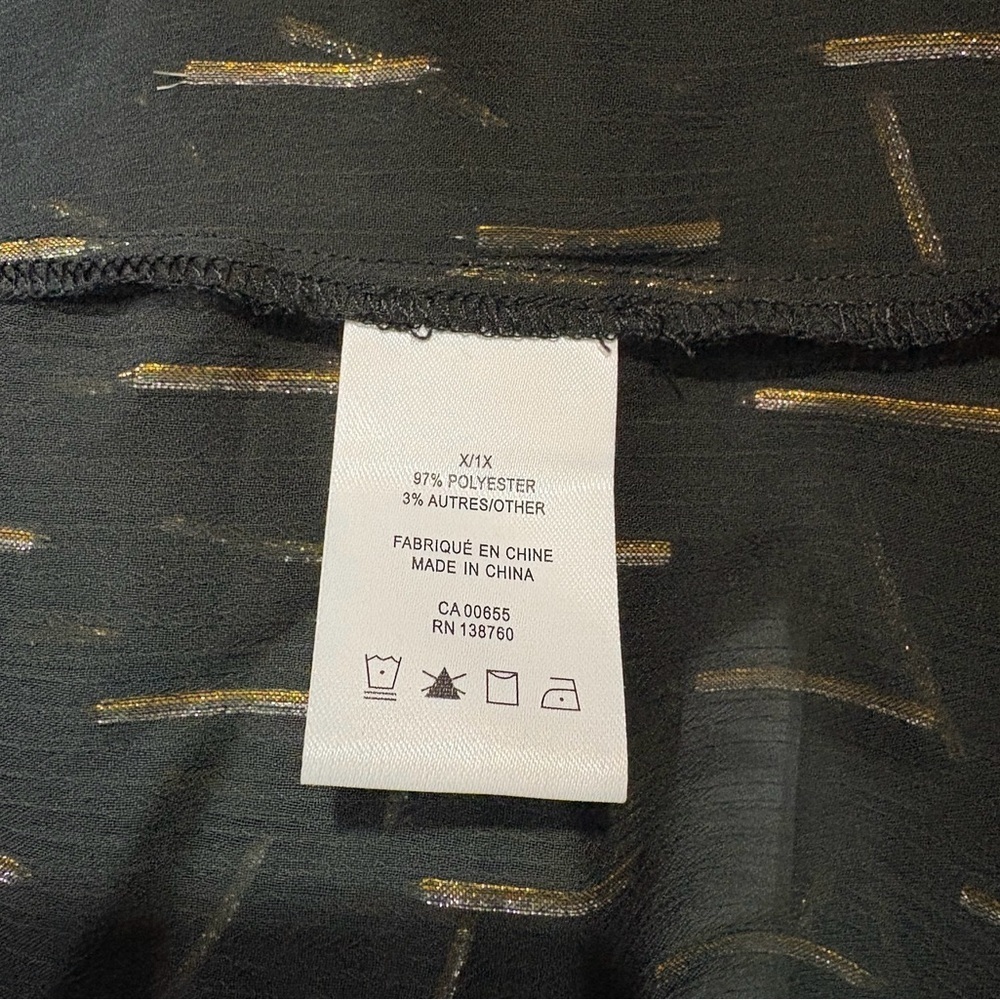 NWOT, Penningtons, Black Sheer Open Tunic Kimono, Plus Size X / 1X - Picture 8 of 10